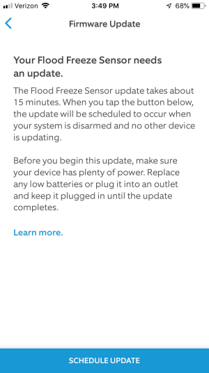 alarm firmware update update available 3